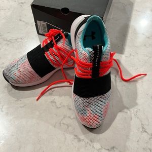 Teal and orange Womens under armour shoes